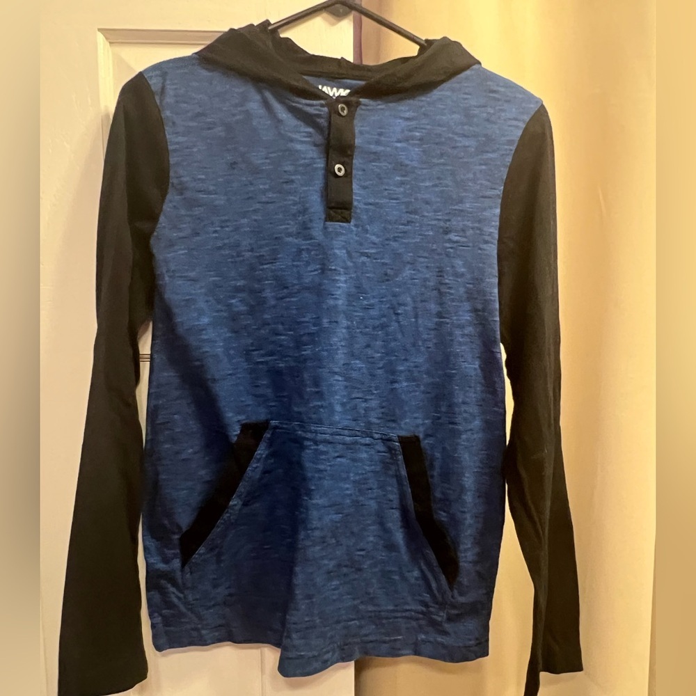 Blue and Black Long Sleeve Hoodie